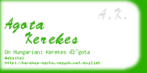 agota kerekes business card
